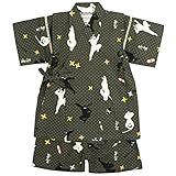 ベビー 甚平 男の子 じんべい 忍者柄 日本製生地 和柄 綿100% スーツ上下 ベビー服 忍者-黒-9785 90cm