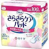サルバ 白十字 さらさらケアパッド 100cc 28枚 あんしん中量用 吸水パッド 軽失禁パッド 消臭 無香料