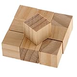 SONONIA DIY　木製　塗装　手作り　正方形　ブロック　子供　工芸品　贈り物　10個　全７色 - ナチュラル