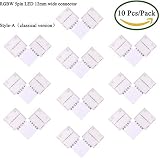 Kabenjee 10x 5pin RGBW LED Strip Light 12mm Wide Solderless L Shaped Corner Connector5-conductor RGB