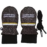 2017年 UN-DECO デニムプリント スノー手袋 防寒衣料 撥水加工 ミトングローブ ブラック◇3-4才寸