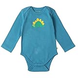 (フルギ) Frugi 長袖ボディスーツ サイズ3-6m ( 60 - 70 ) 　ディノ × ブルー オーガニックコットン