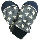 手袋 ベビー 男の子 ミトン 防寒 手袋 スノーグローブ 雪遊び 防寒手袋 星柄 ネイビー TSS(1-2才)