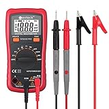 Neoteck デジタルマルチメーター 電圧 電流 抵抗 導通チェック 周波数 ダイオード コンデンサー測定　ワニ口クリップ付き 日本語使用説明付き 電池付き 18ヶ月保証 赤
