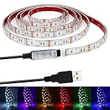 USB電源LEDライトストリップ、1 m ( 3.28ft ) dc5 V 5050 RGB LEDライト20カラーオプション防水テレビ背景照明バックライト内蔵コントローラHDTV、テレビ、PC、LC