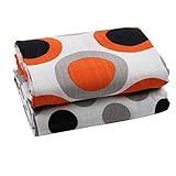 juDanzy 100% Cotton Swaddle Set of 2 Large 45X45 Muslin Baby Girl or Boy Blankets (Oliver Orange) by