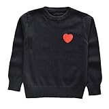 Karchi 子供服 ニットセーター 長袖 しっかり丸ネック 刺繍 暖かい色物 無地ハイクオリティー 女の子 男の子 秋冬 6色選べる 80 90 100 110 120 130 安値 秋 冬 (90