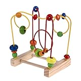 知育玩具シリーズ 木製 玉転がし ビーズコースター くみくみスロープ １から３歳幼児に向け 出産祝い 誕生日 Broadroot (A)