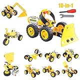 10-in-1 Vehicleトラックキット、想像力Building BricksブロックアセンブリDisassembly Constructionパズル、DIY Intelligence学習Play