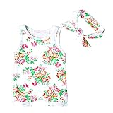 Lutents ロンパース カバーオール ノースリーブ ヘアバンド付き 新生児 女の子 ベビー服 赤ちゃん 女の子 キッズ 女児 子供用 ボディースーツ ノースリーブ 運動服 ベビー 軽やか かわいい