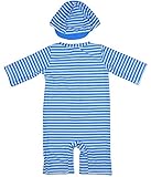 【Babystity】 子供 ベビー 男の子 ボーダー柄水着 帽子 2点セット 80 90 100 110 (80-90cm) KR-SWI009