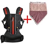 【2WAYスタイセット】ベビービョルン ベビーキャリア ONE+Outdoor ブラック+2WAYスタイプラムフラワー