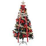 日本インテリア クリスマスツリー セット 9種類のオーナメント付き LED ライト 飾り 〔180cm〕 グリーン