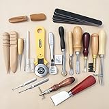 コスチュラ縫製縫製のための20個の革工芸パンチDIYツールキットセット