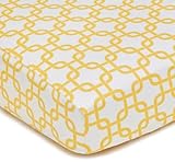 American Baby Company 100% Cotton Percale Fitted Crib Sheet, Golden Yellow Twill Gotcha by American 