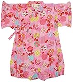 村信 小紋金魚柄 甚平風ロンパス 女児 ピンク 80cm 71739 日本製