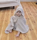 日本製　3重ガーゼ　とんがりフード付きマルチケープ　体温調節に　出産祝い　内祝い　プチギフト　誕生祝 (ベージュ)