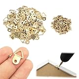 YAARUJEE 三角カン 額縁フック 吊り金具 額縁金具 100個セット フック金具 絵画用壁掛けフック 木ネジ付き 22×10mm (ゴールド)