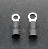 RV3.5-8 500ピース14-12AWG 5/16 "ブラック絶縁圧着端子電気圧着コネクタ500ピース