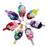 Ama ( TM ) 7pcs新生児赤ちゃん女の子フラワーゴム写真ヘッドバンドHeadwrap