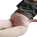 BoFUNマタニティ レギンス スパッツ パンツ スキニー 妊婦ズボン 9分丈 秋春夏 5色展開 マタニティウェア ボトムス 妊婦服 美脚 産前産後 (カーキ 卡其, M)