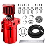 EVIL ENERGY バッフルオイルキャッチ缶 オイルセパレーターキャッチ缶 ブリーザーフィルター付き 300ml ユニバーサルアルミニウム