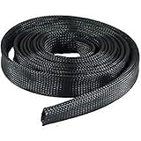 100 ft 1 / 2 "ブラックExpandable WireケーブルSleeving Sheathing三つ編みルームBraided