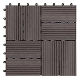 ジョイントタイル 十文字溝付 4割 ダークブラウン