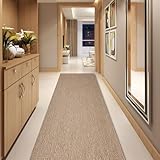 廊下カーペット 廊下敷きマット 300*60cm 置くだけ 滑り止め 防音 ズレない カーペットラグマット 吸着マット ロングカーペット ロングマット ロールマット タイルカーペット 賃貸OK キッチン 玄関マット 厚手5mm 床暖房対応 転倒防止 騒音対策【ベージュピンク*1巻】