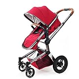 新生児の SUV ベビーカー, 贅沢赤ちゃん, 高い視点乳母車, 折り畳みます, 双方向の実装, デュアル夏と冬 (Red)