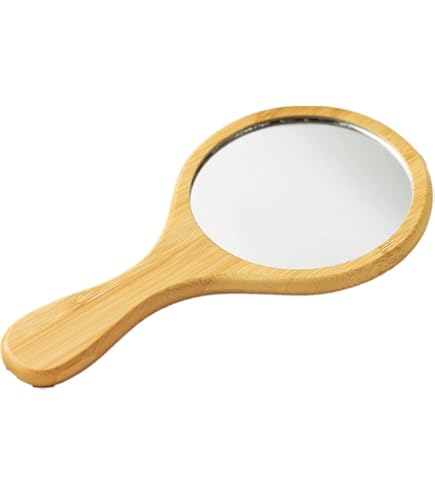 Amazon.co.jp: 【バンブーハンドミラー(巾着付き)】 竹素材 手鏡 化粧