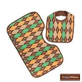 Brown Argyle - Bib & Burp by Baby Milano [並行輸入品]