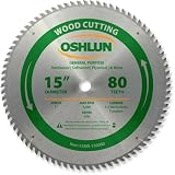 Oshlun SBW-150080 15-Inch 80 Tooth ATB General Purpose Saw Blade with 1-Inch Arbor [並行輸入品]