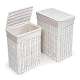 2-Hamper Set Laundry Basket Essentials with Cover by Badger Basket