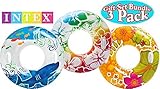 Intex Transparent Inflatable Tubes Tropical Designs Gift Set Bundle - 3 Pack [並行輸入品]