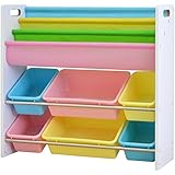 ottostyle.jp TOY BOX (トイボックス) 本棚付おもちゃ収納ラック（おもちゃ箱/おもちゃ収納ボックス/絵本棚） (【ホワイト＆パステルカラーボックス】)