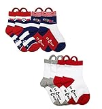 Ez Sox キッズソックス 簡単プルループと縫い目のないつま先、3～5歳 Mサイズ スポーツ/ホワイト