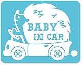 imoninn BABY in car ステッカー　【マグネットタイプ】　No.37　ハリネズミさん　（水色）