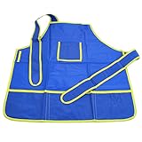 子供用エプロン お絵描きや陶芸などに最適 男女兼用 撥水防汚エプロン(青+黄)