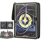 Lorcanaカード用トレーディングカードバインダー プレミアム4ポケットカードバインダー Lorcanaカード対応 440ポケット TCGストレージディスプレイコレクション用容量 (ブラック4)