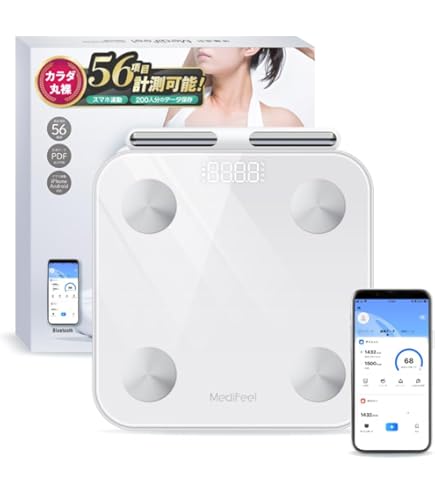 Amazon | OMRON 体重体組成計 カラダスキャン[チェック] ホワイト HBF