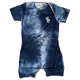 ez1zスナップnoファスナーnoベビーロンパース~ Tie Dyeタンゴブルー