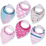 Baby Bandana Bibs for Drooling and Teething – 余分な吸収性有機コットンよだれかけfor Girls by maxamstars – 6パック