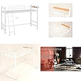 ≪スリーアイ≫スチールパイプ コンセント・布団ガード付 低床120cm 宮付 お洒落ロフトベッド シングル 組立式（KH-3023DBR　KH-3023WH） (KH-3023WH（ホワイト）)