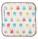 ウサギ ガーゼ　パイルミニハンカチ　オフホワイト