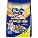 銀のスプーン キャットフード 贅沢素材バラエティ まぐろ・かつお・白身魚味に天然小魚・かつお節・まぐろ味フレーク添え 1.1キログラム (x 1)
