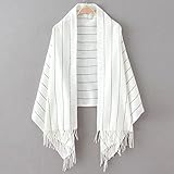 【全4色 品良くまとまる ピンストライプ ストール フリンジ 大判】 大判 レディース 女性用 ライン ボーダー マフラー フォーマル ビジネス 大人 カジュアル トレンチ スタイリッシュ クール き
