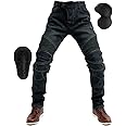 [RENHE] メンズライディングパンツ 冬用 バイク用パンツ 裏ボア ライダースパンツ プロテクター付き レーシングパンツ 厚手 ツーリングジーンズ 中綿 防寒保温 ストレッチ素材