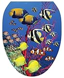 Coral Reef Toilet Tattoo size Elongated [並行輸入品]
