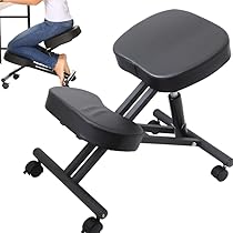 姿勢矯正チェア グレー 木製フレーム 高さ調整可能 Amazon.co.jp: 人間工学に基づいた膝立ち椅子、姿勢矯正椅子、高
